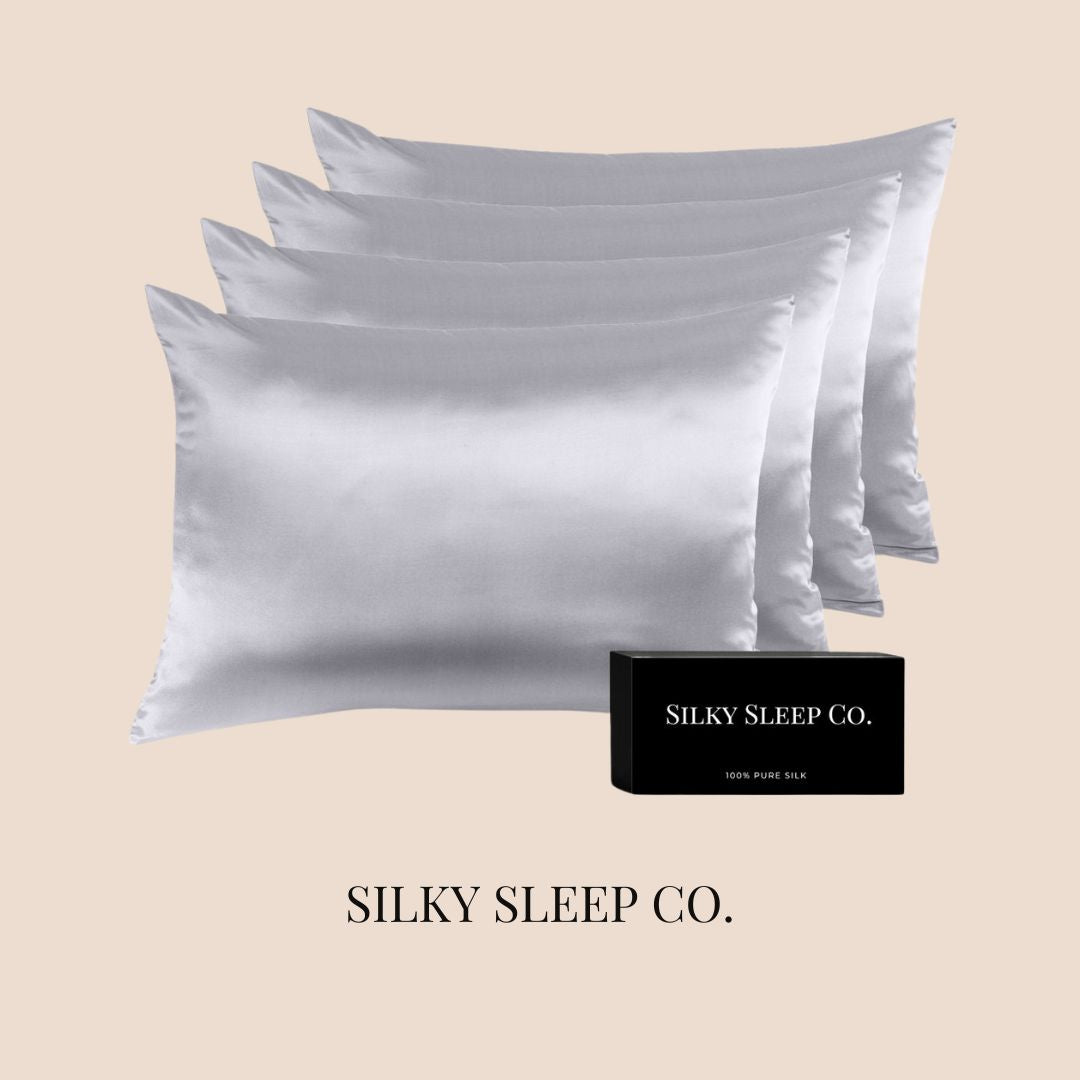SilkySleep - 100% Silk Pillowcase - Silver