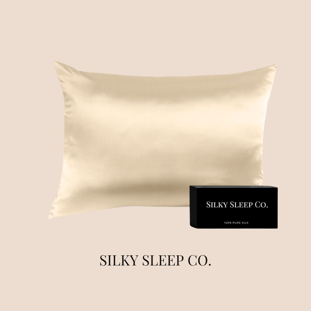 SilkySleep - Taie rectangulaire 100% Soie Champagne