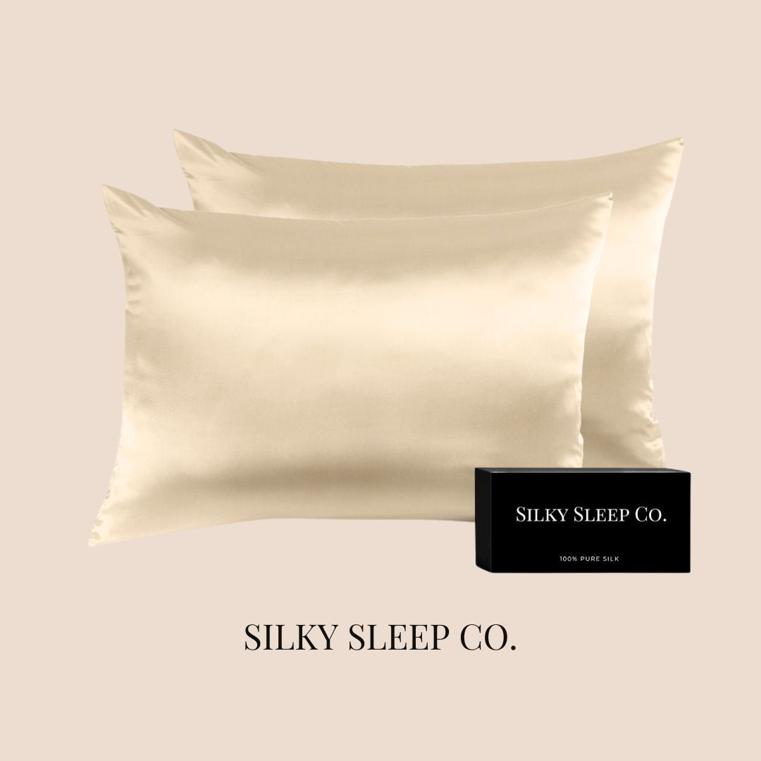 SilkySleep - Taie rectangulaire 100% Soie Champagne