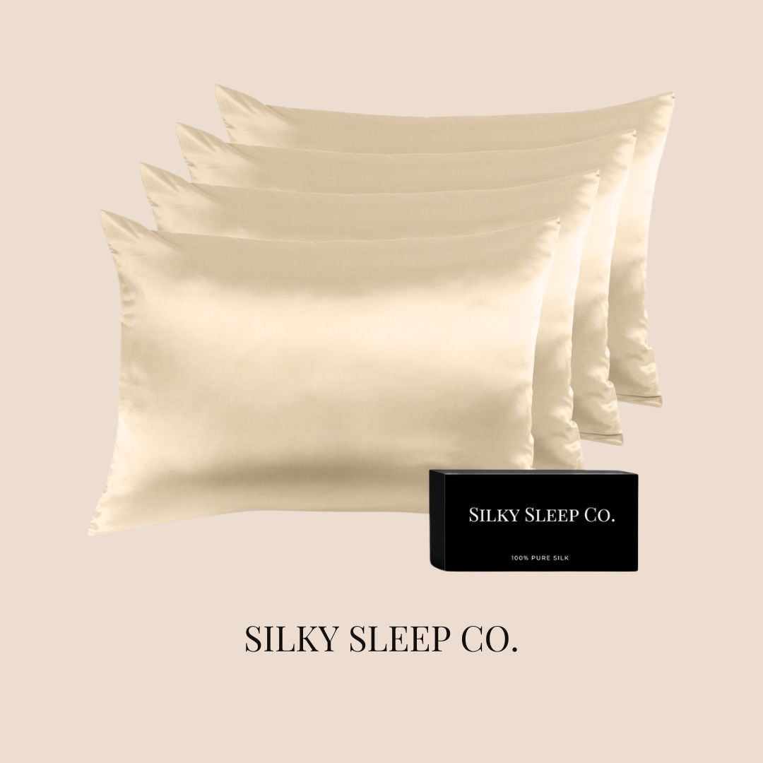 SilkySleep - Taie rectangulaire 100% Soie Champagne