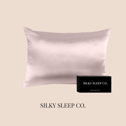 SilkySleep - Taie rectangulaire 100% Soie Rose Pale