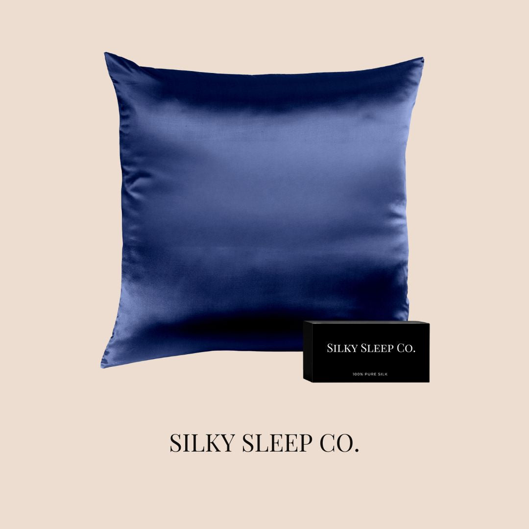 SilkySleep - Taie rectangulaire 100% soie Bleu Nuit