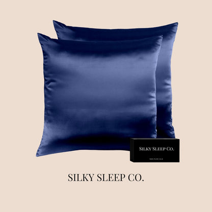 SilkySleep - Taie rectangulaire 100% soie Bleu Nuit