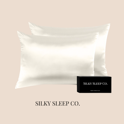 SilkySleep - Taie rectangulaire 100% Soie Blanc